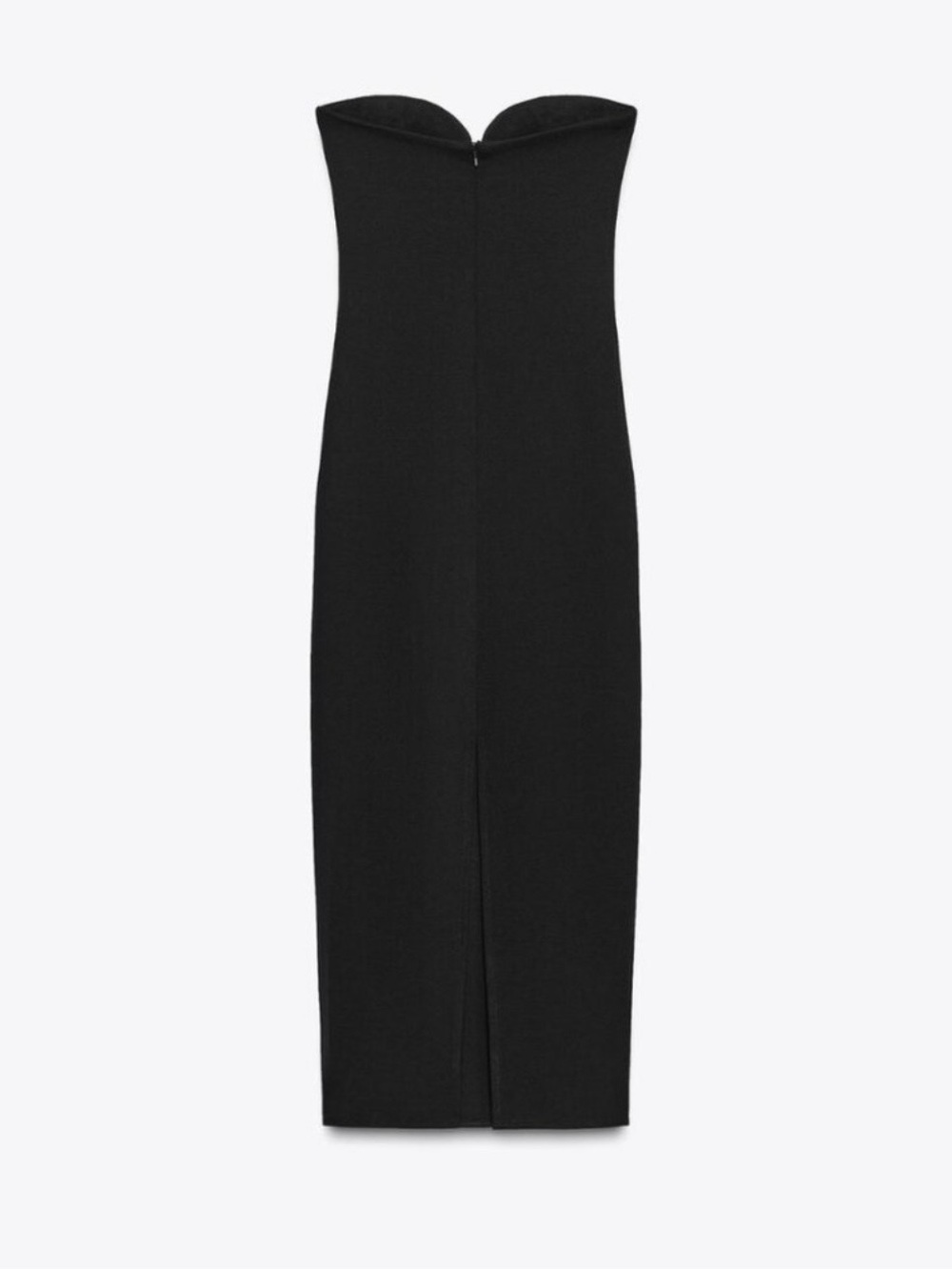 Strapless Black Sweetheart Deep V Dress - Elegant Evening Wear - Picture 2 of 5